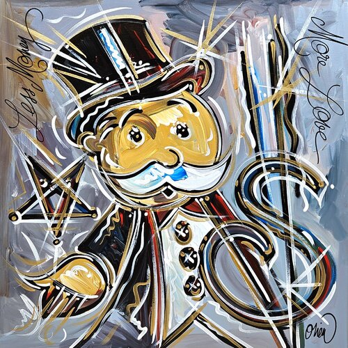 LESS MONEY MORE LOVE par David Onen, Peinture en vente sur Singulart