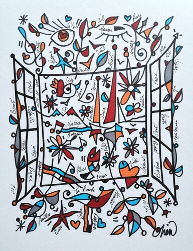 Depuis, ou à travers, la fenêtre di David Onen, Disegno in vendita su Singulart