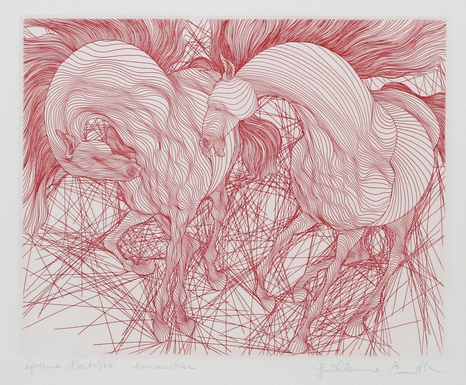 Encounter (Red) Guillaume Azoulay Stampa in vendita