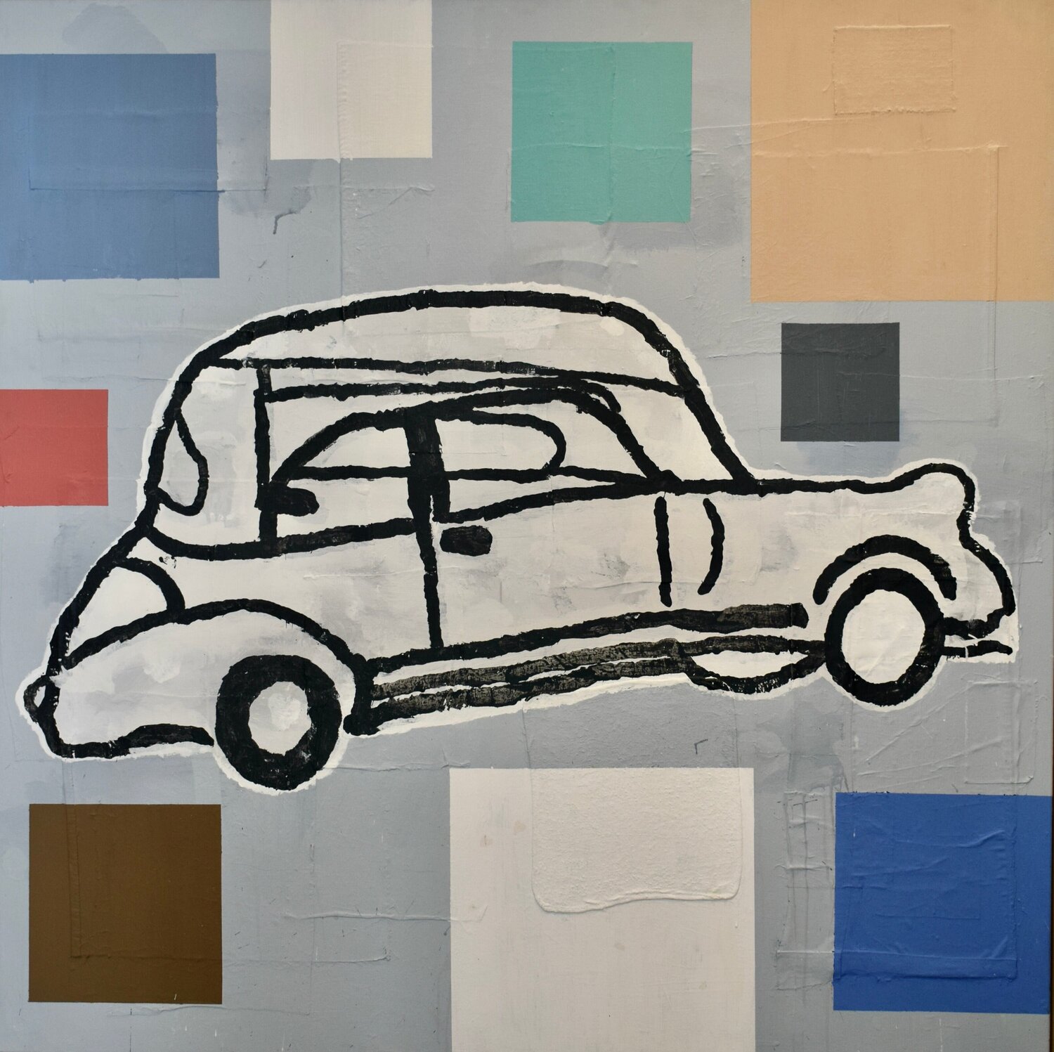 Abstract painting with car Donald Baechler