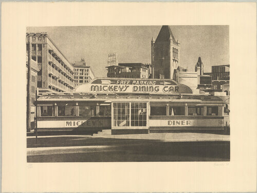 Mickey's Dining Car di John Baeder, Stampa in vendita su Singulart