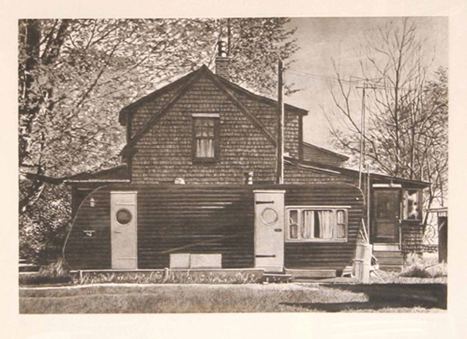 House with Trailer John Baeder Print for sale