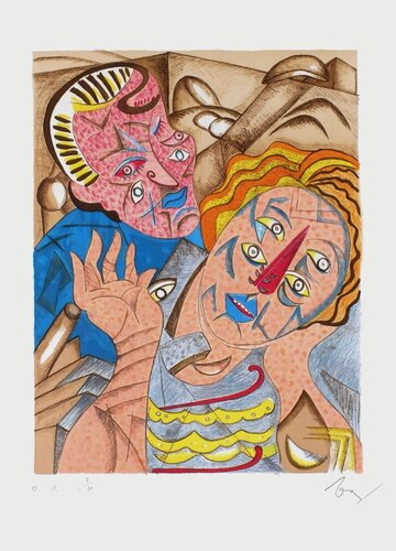 Il bacio I van Enrico Baj, Afdruk te koop op Singulart