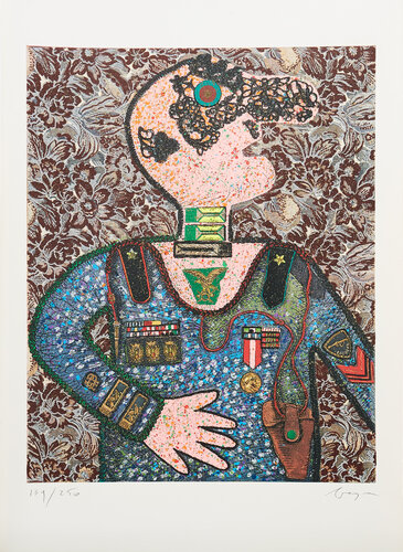 Enrico baj (1924–2003) - Il Generale Bazooka - Mixed media - 1973 by Enrico Baj, Work on Paper for Sale on Singulart