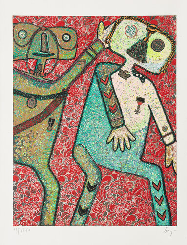 Enrico baj (1924–2003) – La Comte de Hornes et Guillame de Nassau – Mixed media di Enrico Baj, Opera su carta in vendita su Singulart