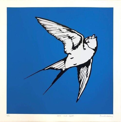 Love and Light - Blue and Pale Grey by Dan Baldwin, Print for Sale on Singulart