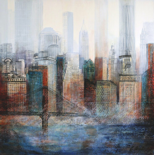 Along The East River di Renée De Gagné, Pittura in vendita su Singulart