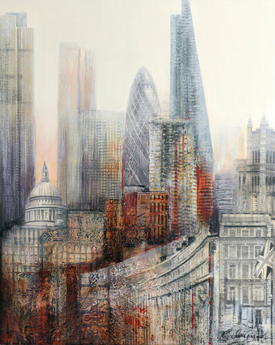 Early Evening in London par Renée De Gagné, Peinture en vente sur Singulart