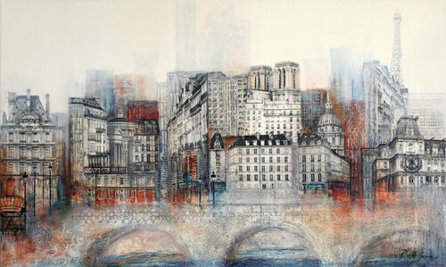 Le long des rives - II (Paris) par Renée De Gagné, Peinture en vente sur Singulart