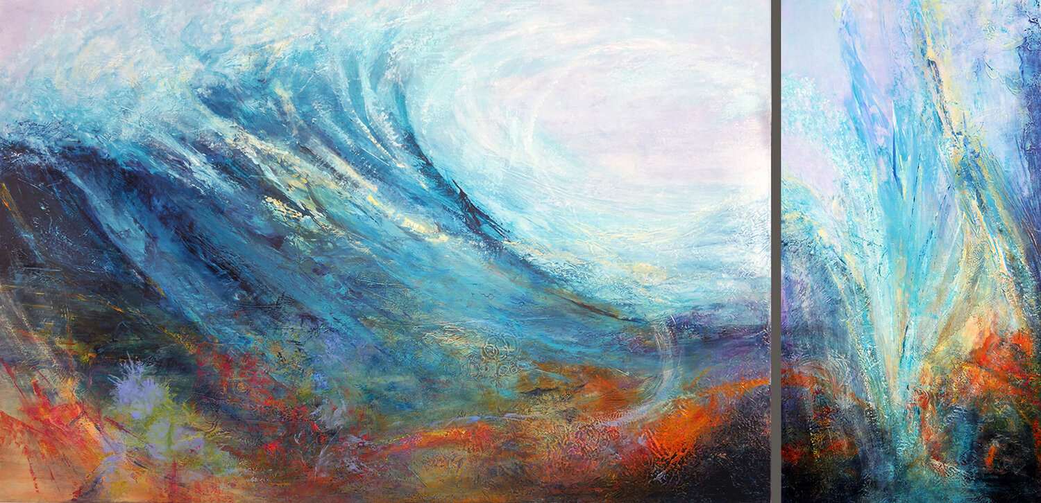 Je suis comme l'eau! / Depth of Serenity! Renée De Gagné Dipinto originale in vendita