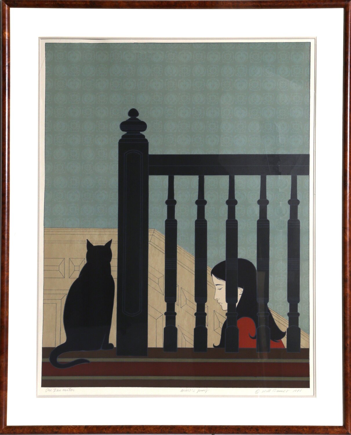 The Bannister Will Barnet Afdruk te koop