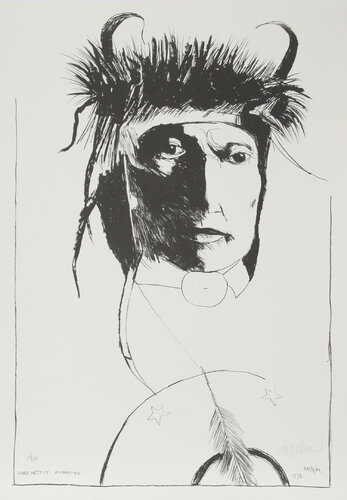 Chief Wets It - Assinnboine van Leonard Baskin, Afdruk te koop op Singulart