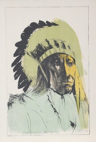 Chief American Horse - Oglalla Sioux van Leonard Baskin, Afdruk te koop op Singulart