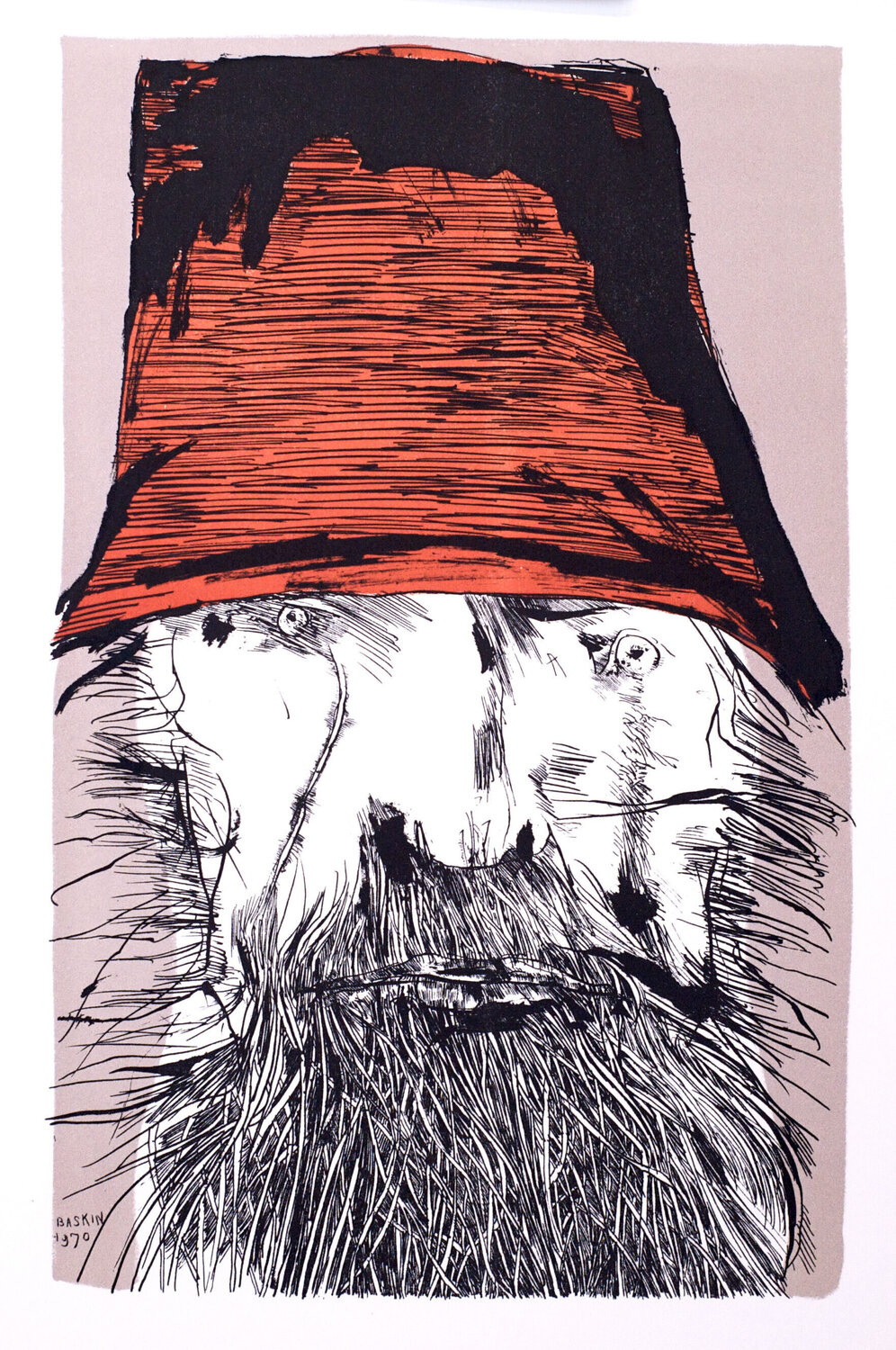 Ahab with Red Hat Leonard Baskin Impresión en venta