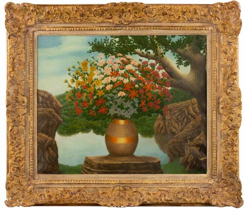 Vase de fleurs sur un Rocher de André Bauchant (1941): Pintura Otros ...