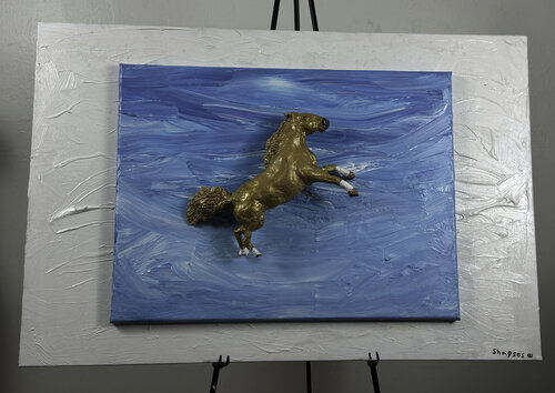Golden Horse by Joel Shapses, Painting for Sale on Singulart