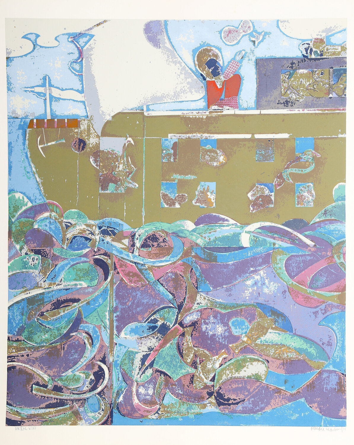 Noah, The Third Day (Noah's Ark) Romare Bearden Édition à vendre