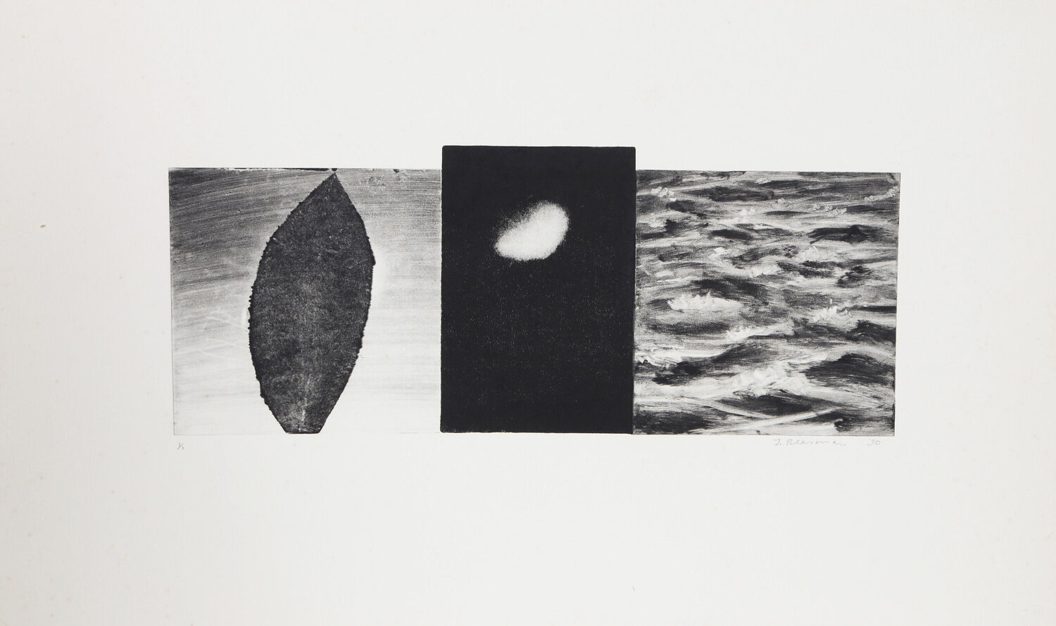 Leaf, Moon, and Sea John Beerman Stampa in vendita