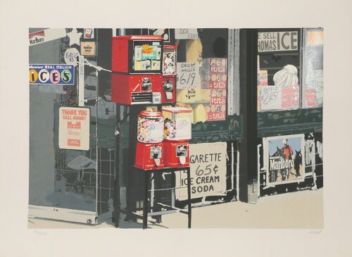 Little Italy, Gumball Machines di Charles Bell, Stampa in vendita su Singulart