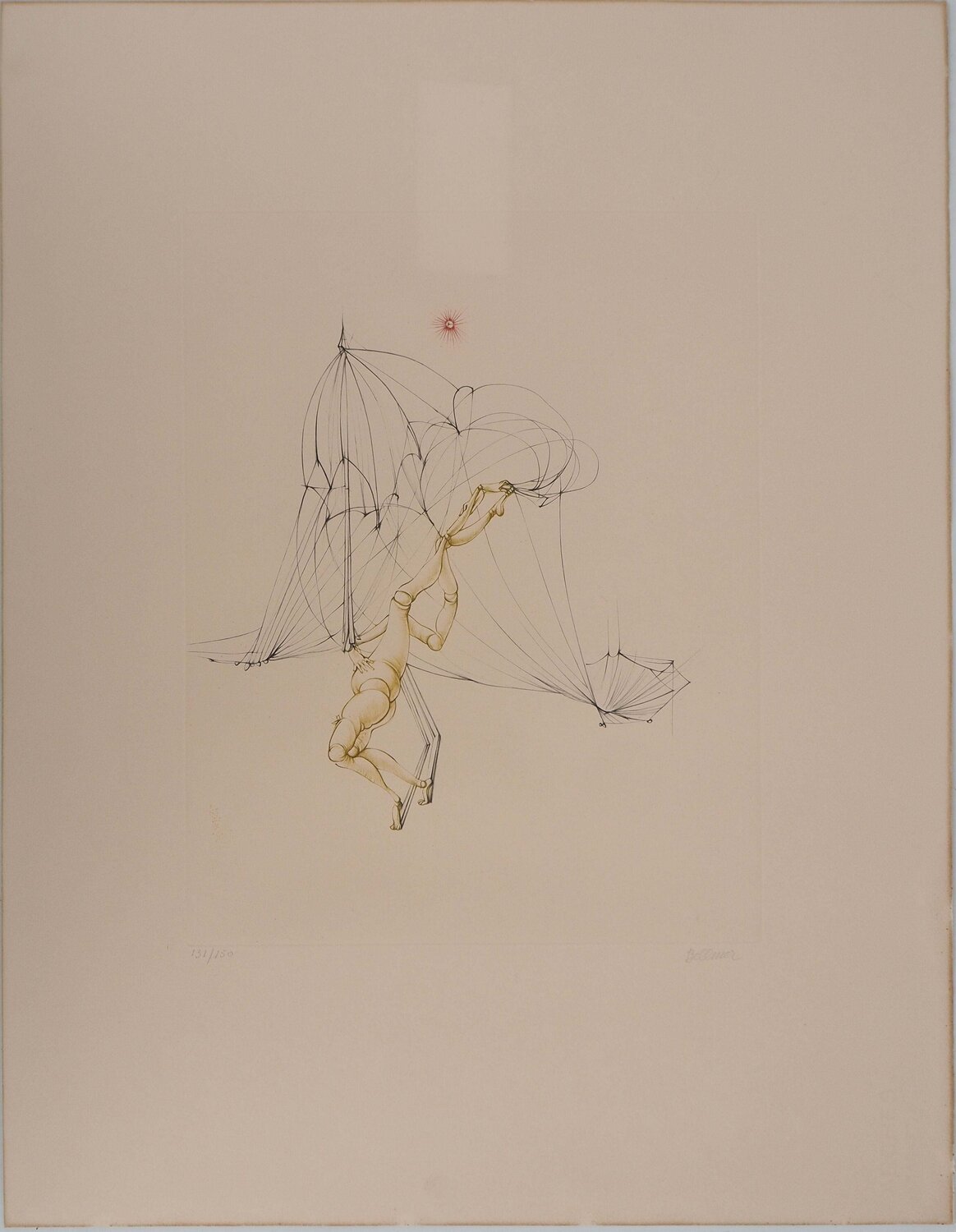 Pantin pris dans un filet, Gravure originale signée Hans Bellmer Stampa in vendita