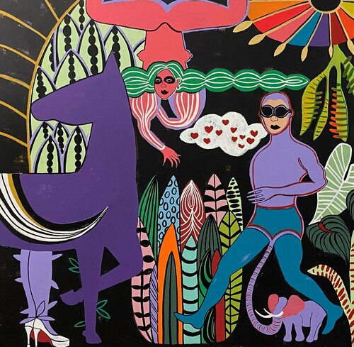 Journey into the jungle van Diana Rosa, Schilderij te koop op Singulart