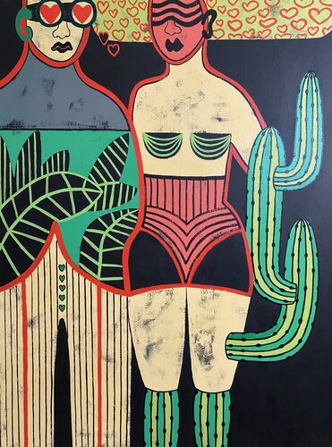 Saguaro amor van Diana Rosa, Schilderij te koop op Singulart