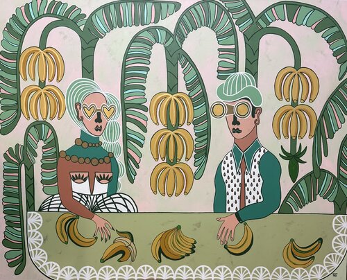 Love at a banana plantation von Diana Rosa, Malerei kaufen auf Singulart