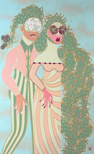 Cactus gala van Diana Rosa, Schilderij te koop op Singulart