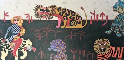 The jungle Queen van Diana Rosa, Schilderij te koop op Singulart