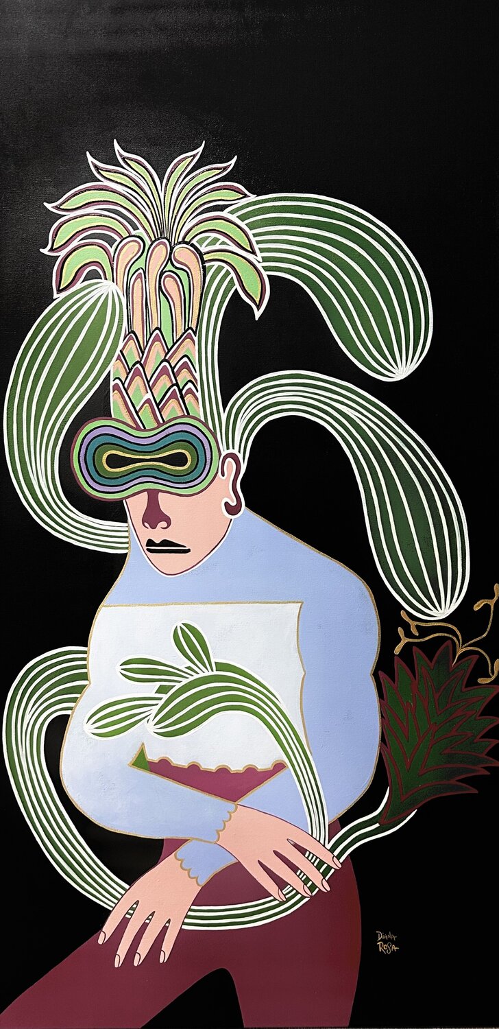 Homme au Jardin Diana Rosa