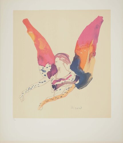 Théâtre, L'ange coloré, Lithographie originale signée Christian Berard