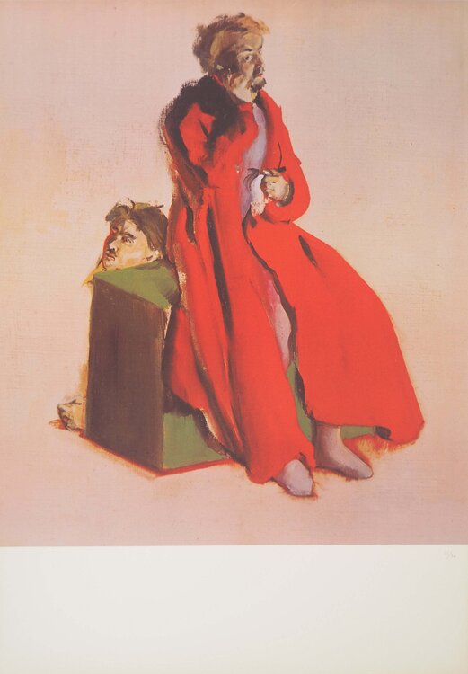 Acteur en manteau rouge Christian Berard