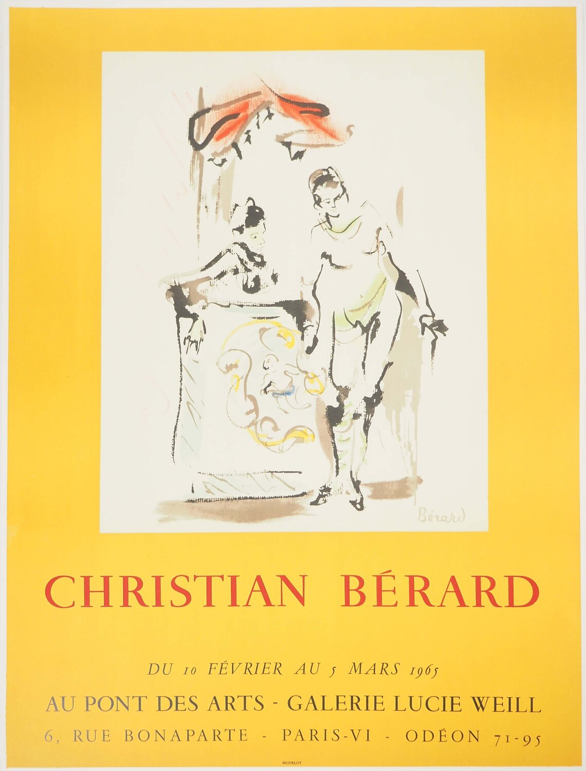 Théâtre, les comédiens, Affiche en lithographie signée Christian Berard Print for sale