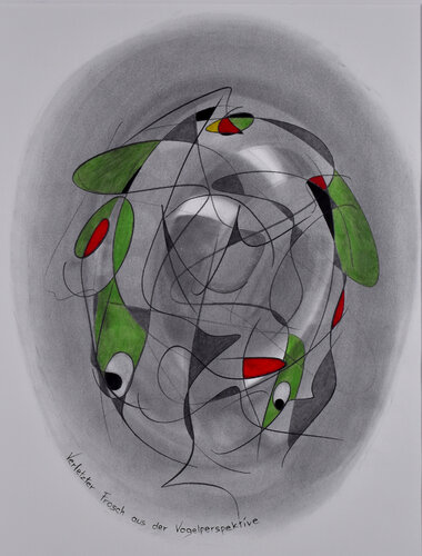 Verletzter Frosch aus der Vogelperspektive di Louis Atelouis, Disegno in vendita su Singulart