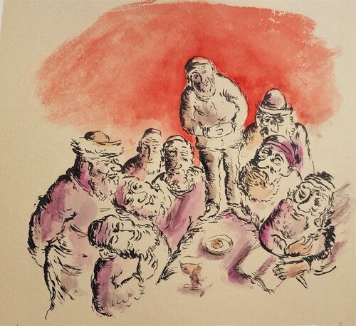 The Scholars van Yosl Bergner, Afdruk te koop op Singulart