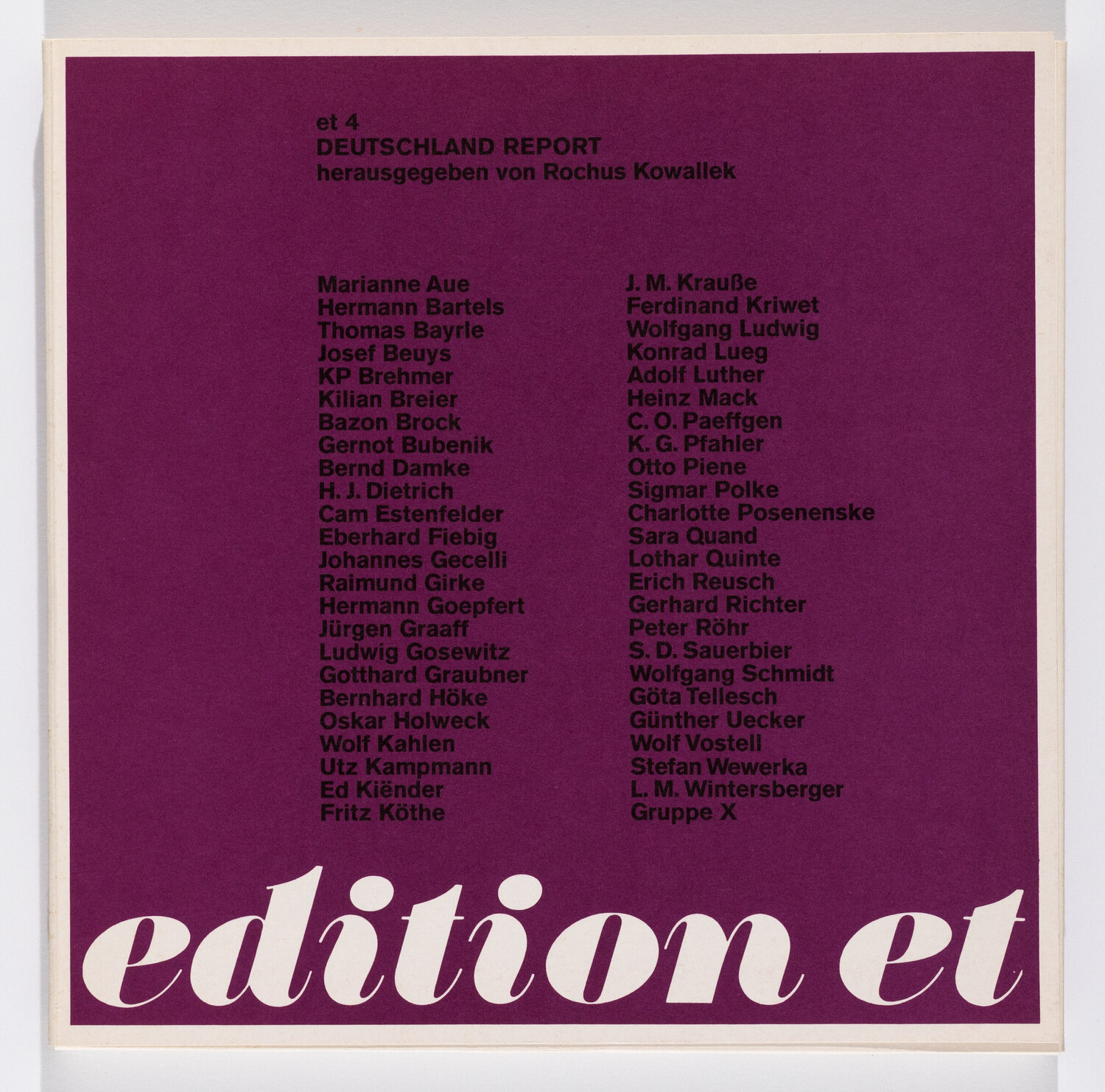 Manresa (from "Edition Et., no 4") Joseph Beuys Impresión en venta