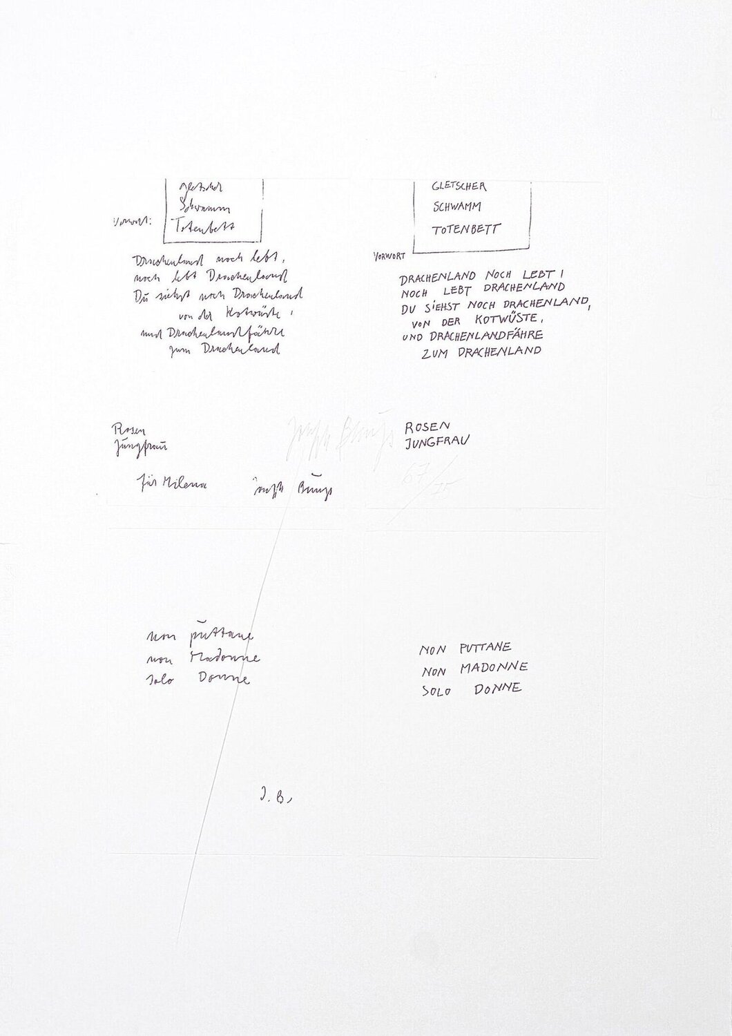 Untitled (Gletscher Schwamm Totenbett) Joseph Beuys Druck zu verkaufen