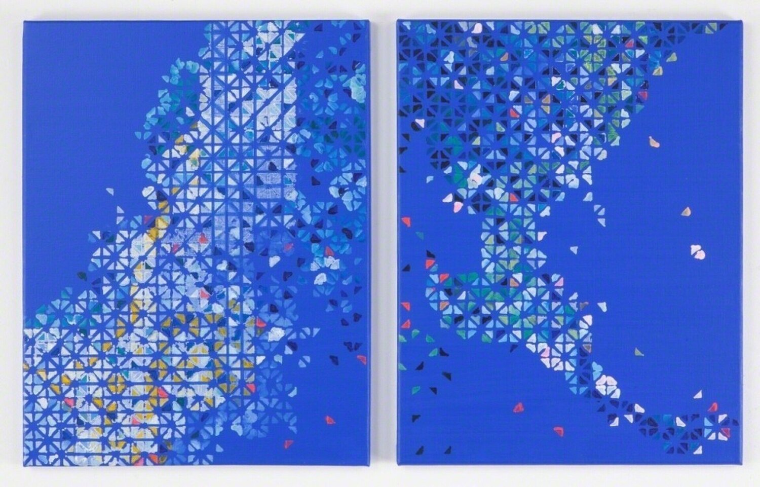 Relation of production, diptych Cecilia Biagini Originalgemälde zu verkaufen