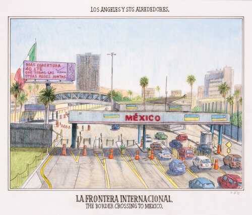 The Border Crossing to Mexico di Sandow Birk, Opera su carta in vendita su Singulart