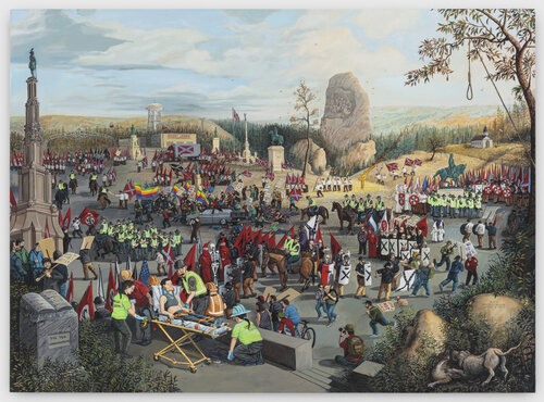 The Triumph of Hate (Charlottesville) di Sandow Birk, Pittura in vendita su Singulart