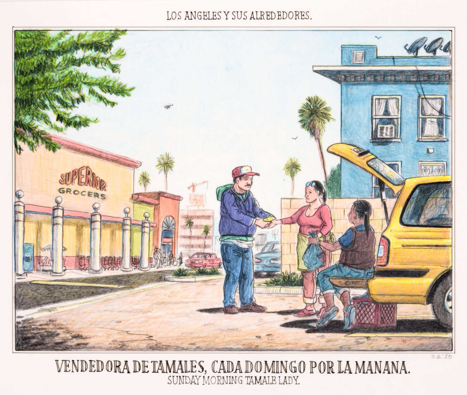 Sunday Morning Tamale Lady Sandow Birk Obra en papel en venta
