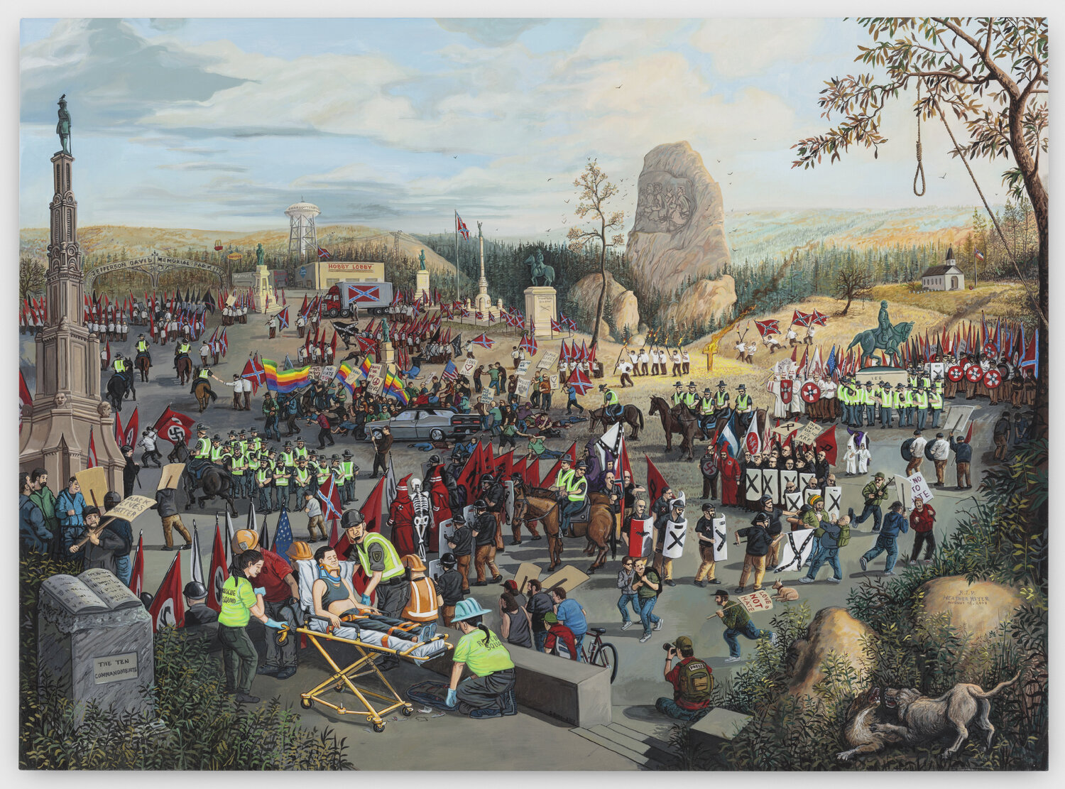 The Triumph of Hate (Charlottesville) Sandow Birk Originalgemälde zu verkaufen
