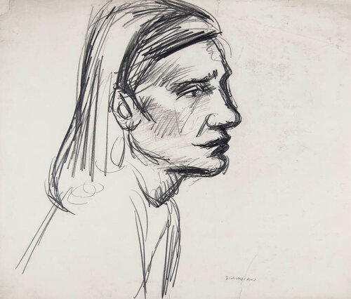 Portrait of Barbara van Charles Blackman, Werk op papier te koop op Singulart