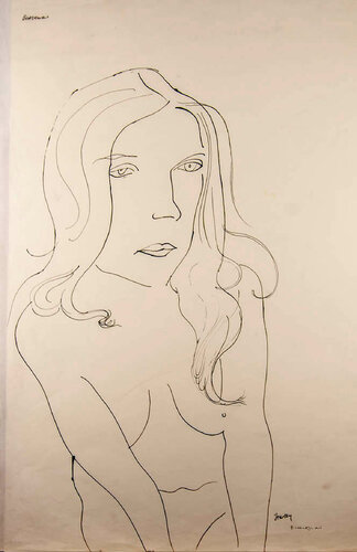 Tracey (Nude) van Charles Blackman, Werk op papier te koop op Singulart