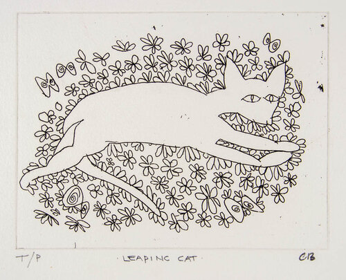 Leaping Cat by Charles Blackman, Print for Sale on Singulart