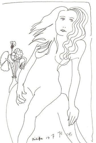 Philippa & Flowers, Paris van Charles Blackman, Werk op papier te koop op Singulart