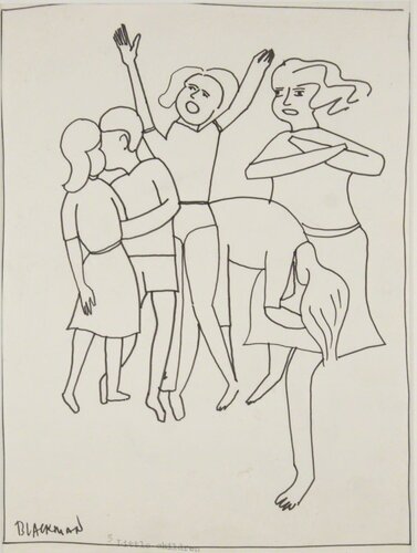 Five Little Children by Charles Blackman, 종이 for Sale on Singulart