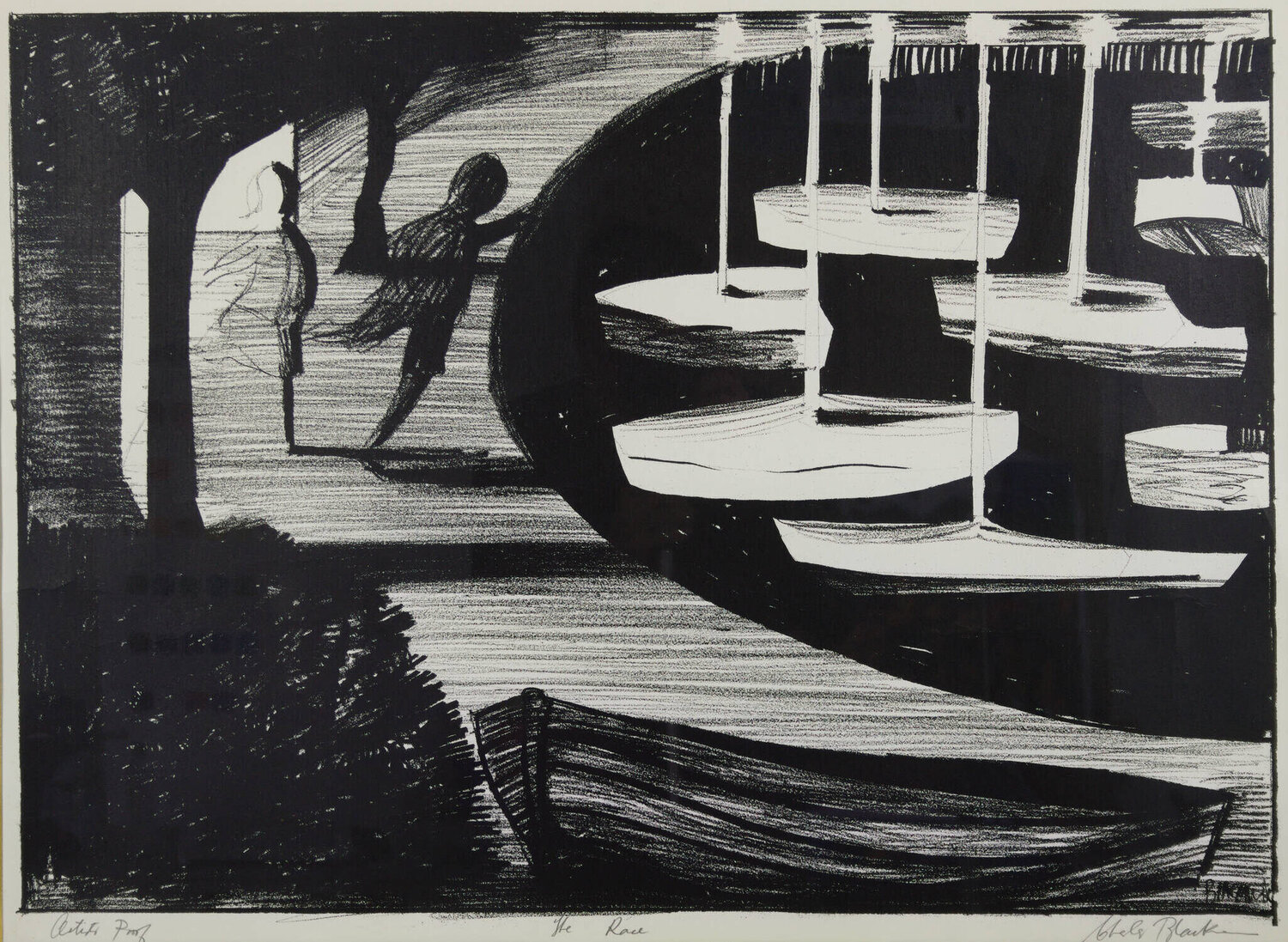 The Race Charles Blackman Stampa in vendita