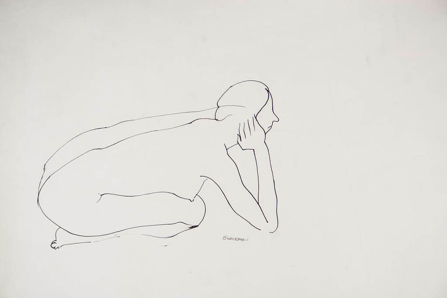 Nude Kneeling Charles Blackman Werk auf Papier zu verkaufen