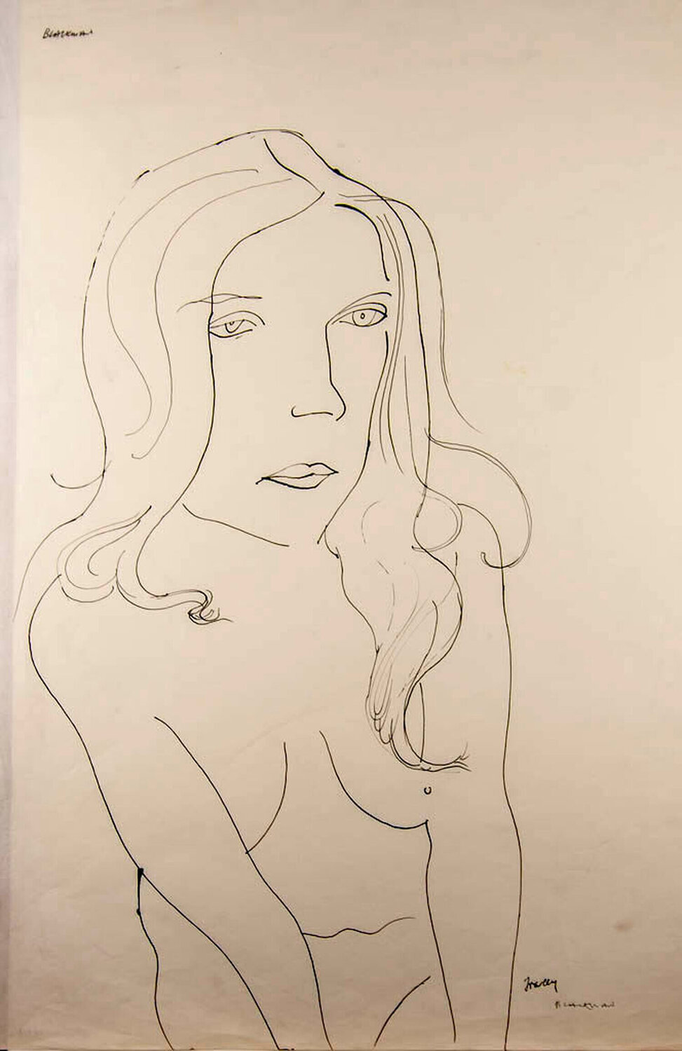 Tracey (Nude) Charles Blackman Werk op papier te koop